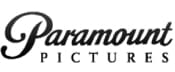 A black and white logo for paramount pictures.